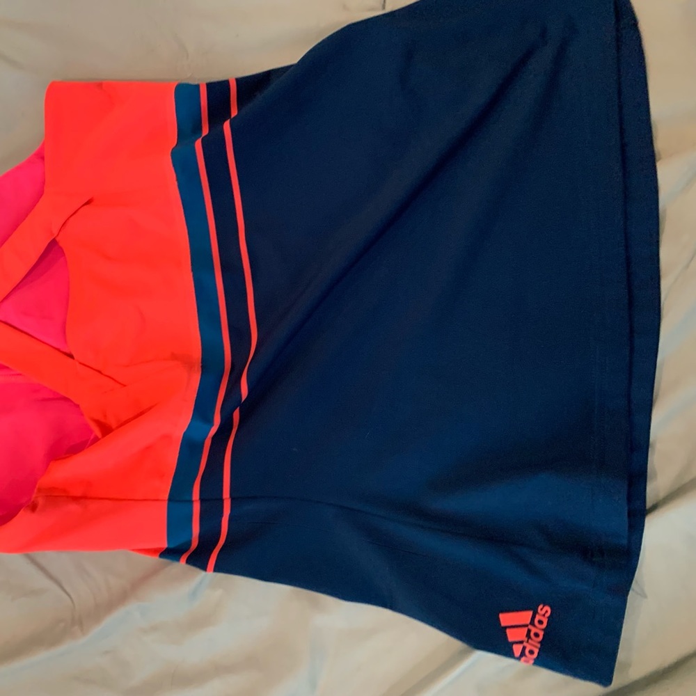 2 adidas tank tops and 1 adidas tennis skirt